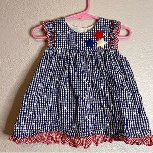 ✨10 for $15✨ Patriotic Gingham Baby Dress size 12 months